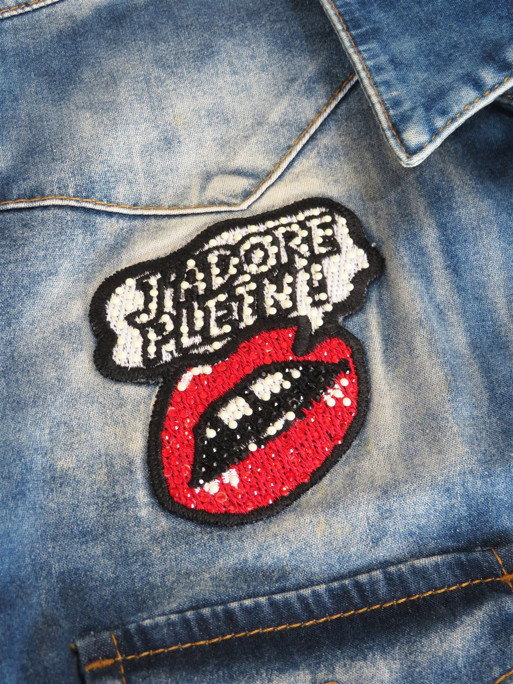 PHILIPP PLEIN リップワッペン ダンガリー シャツ
