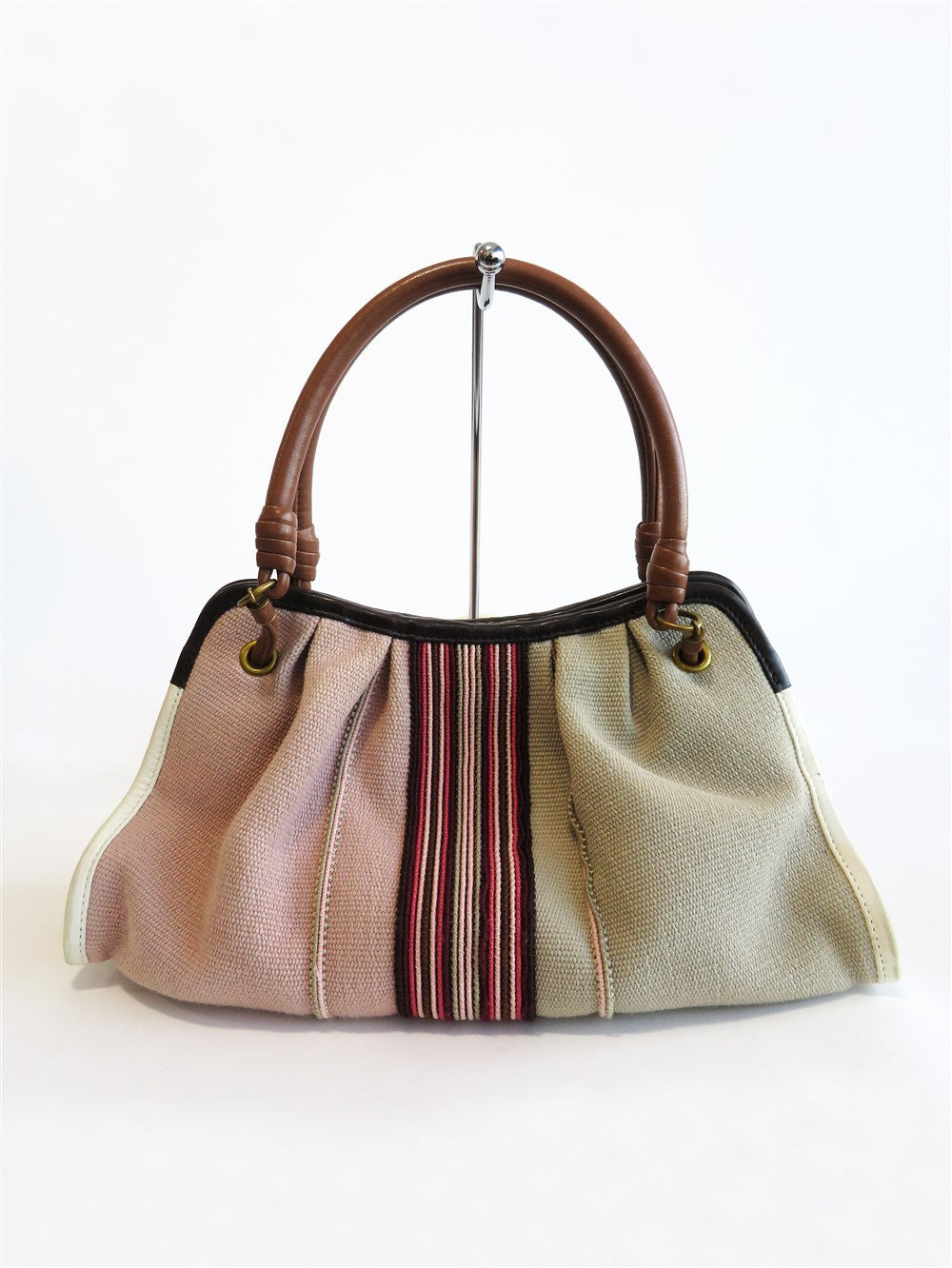 マルチカラー キャンバス ハンド バッグ