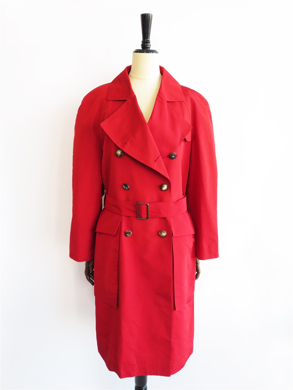 ダブル シルク トレンチコート