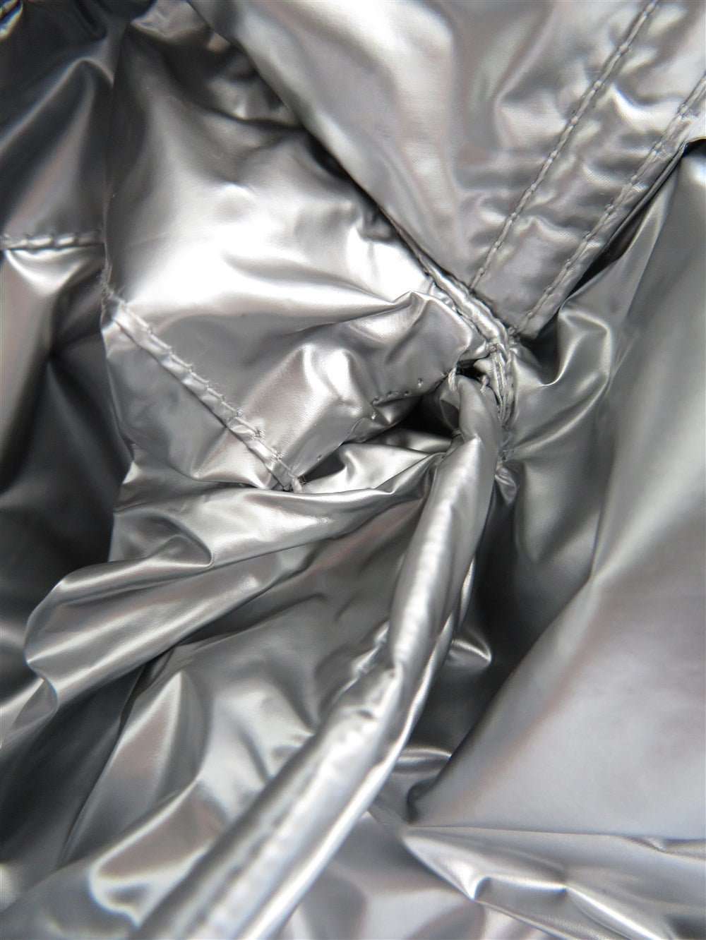 メタリック ナイロン 中綿 ロング コート