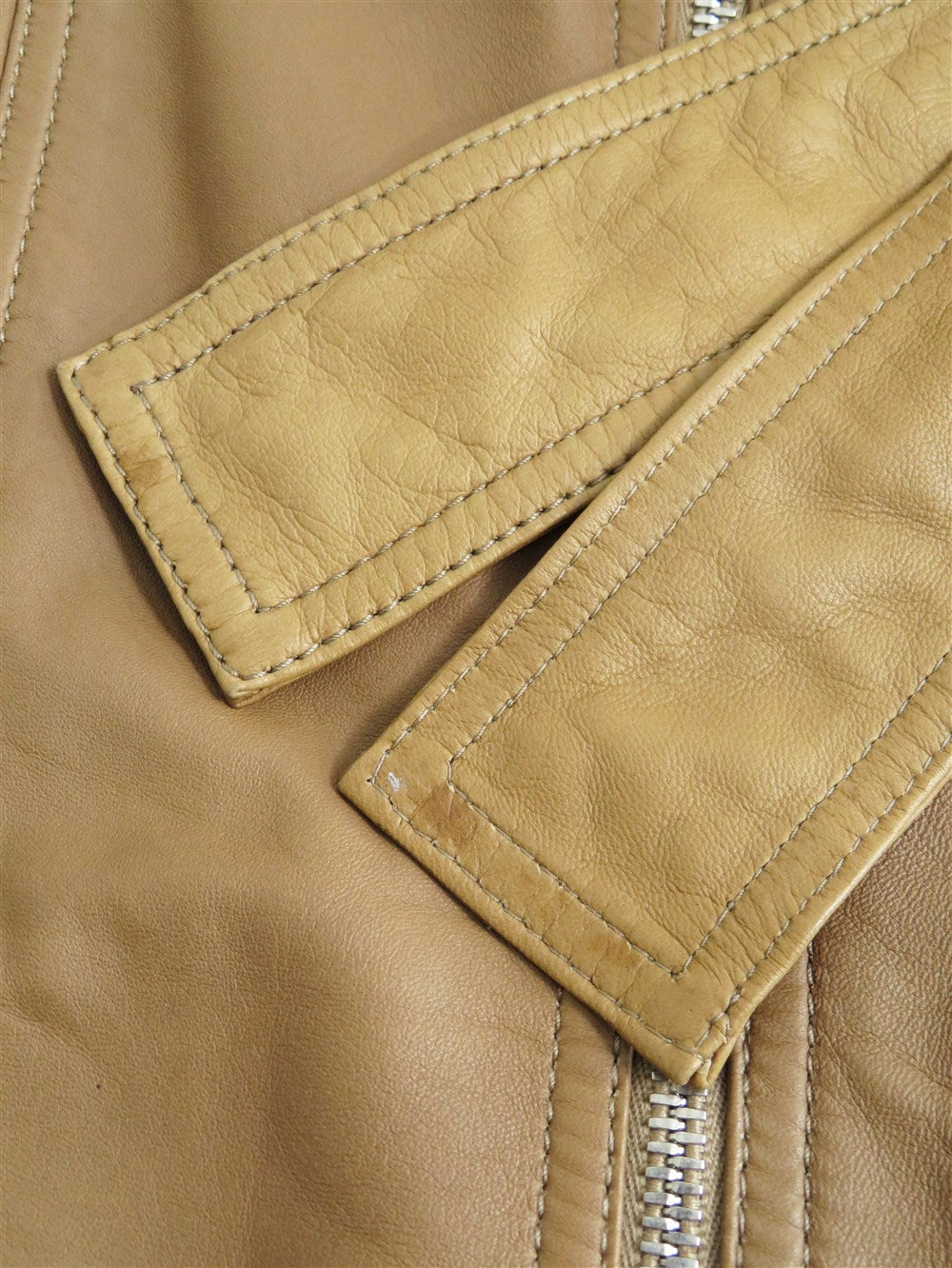 ジップディテール ロング レザー ベスト