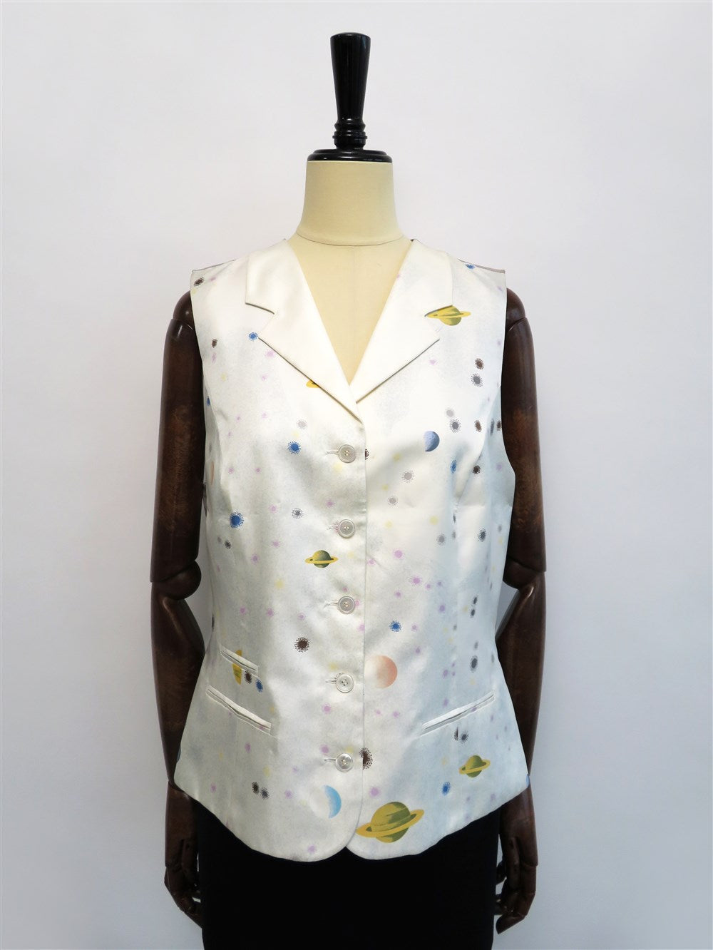 惑星プリント シルク ベスト