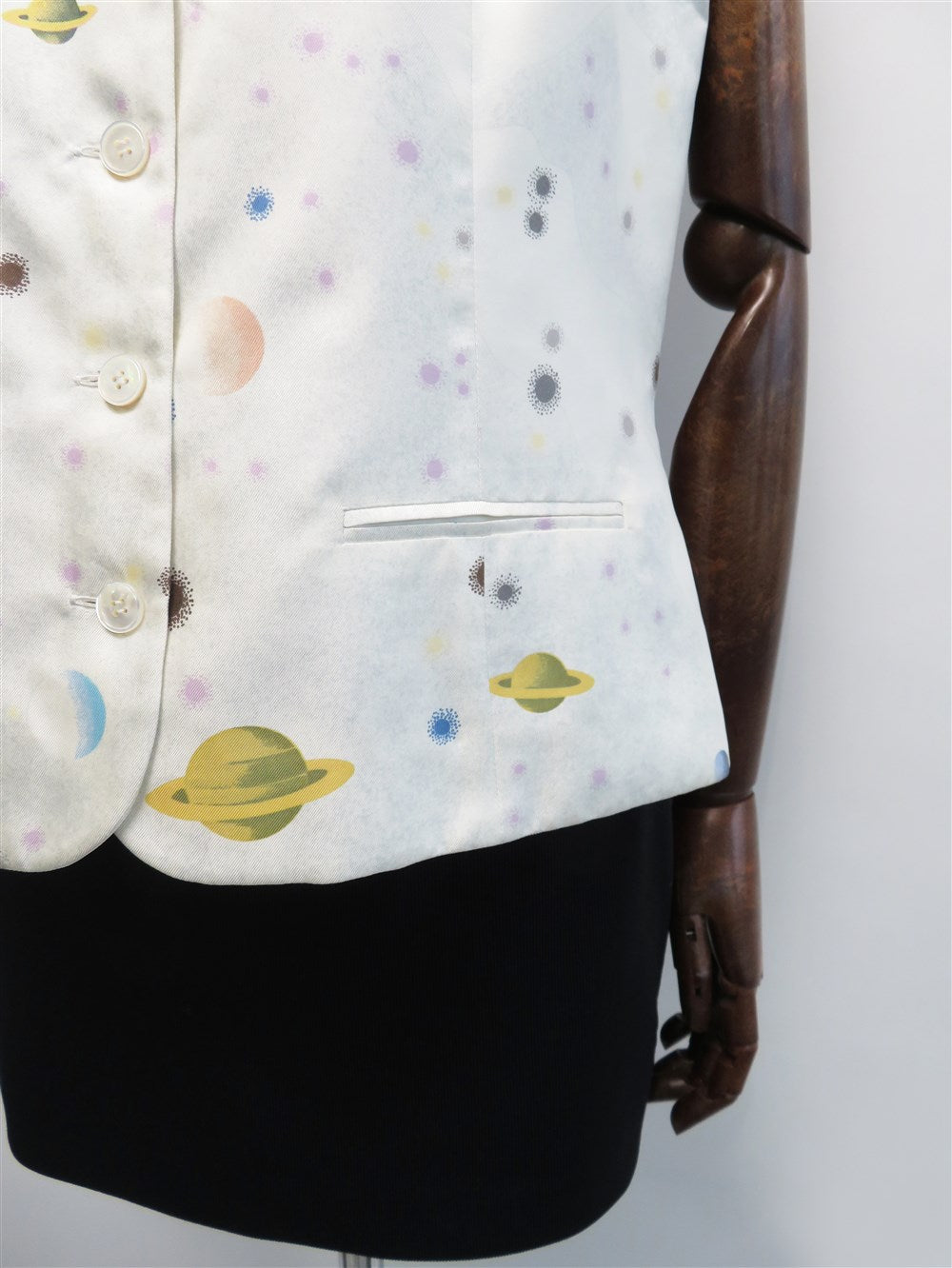 惑星プリント シルク ベスト