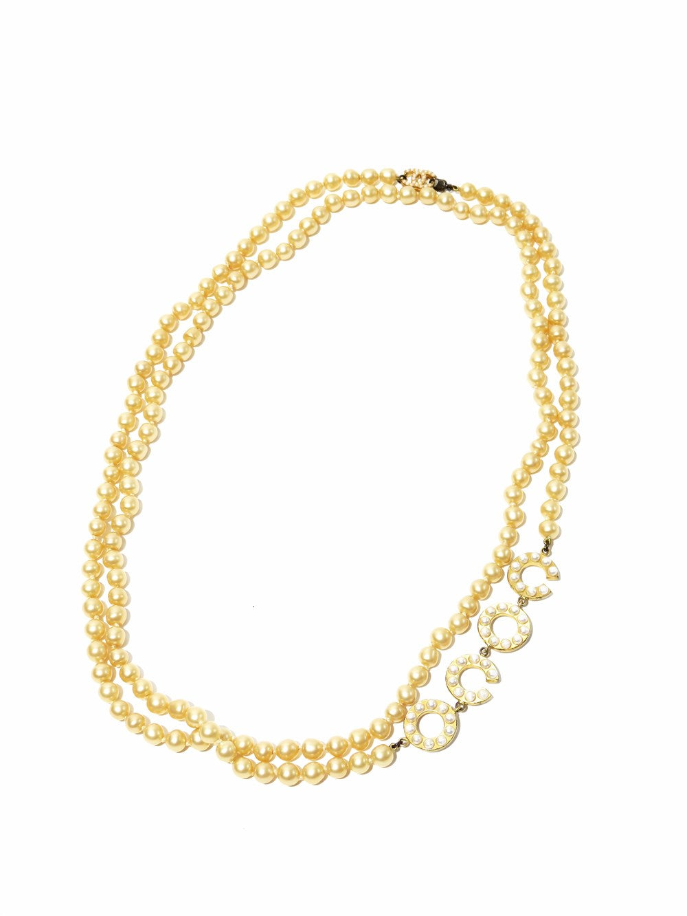 COCOマーク付き コスチュームパール ロングネックレス