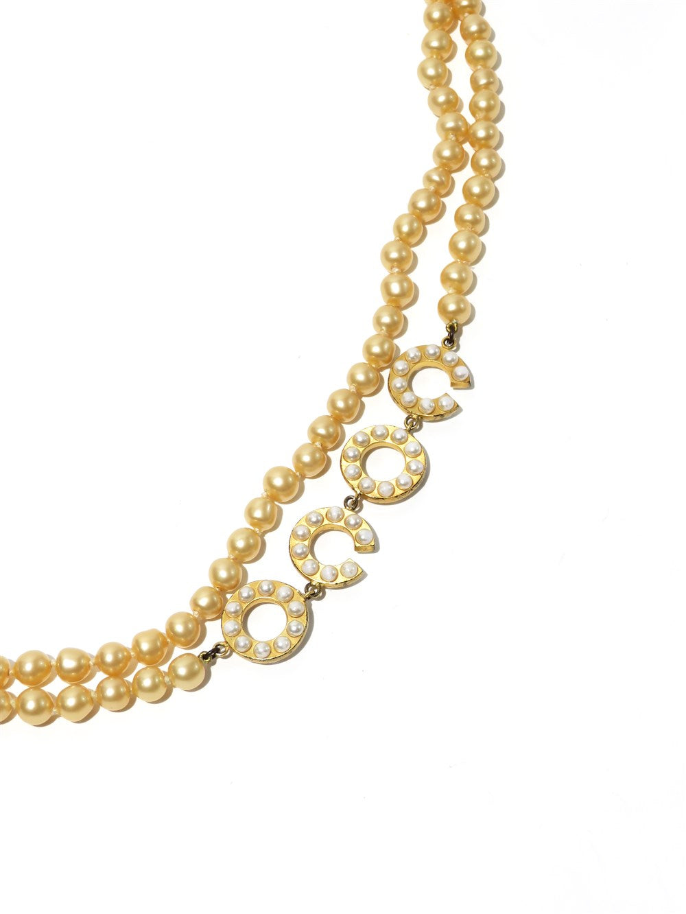 COCOマーク付き コスチュームパール ロングネックレス