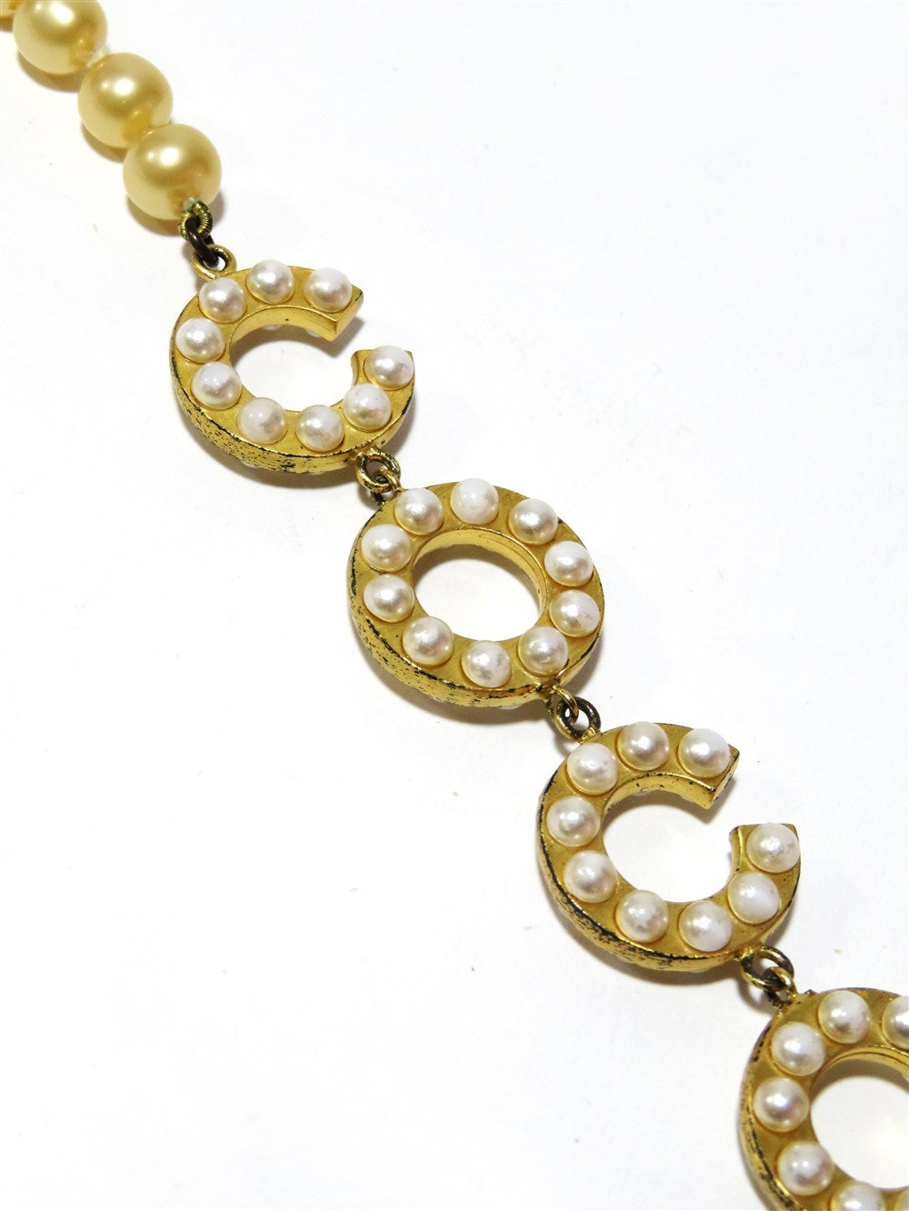 COCOマーク付き コスチュームパール ロングネックレス