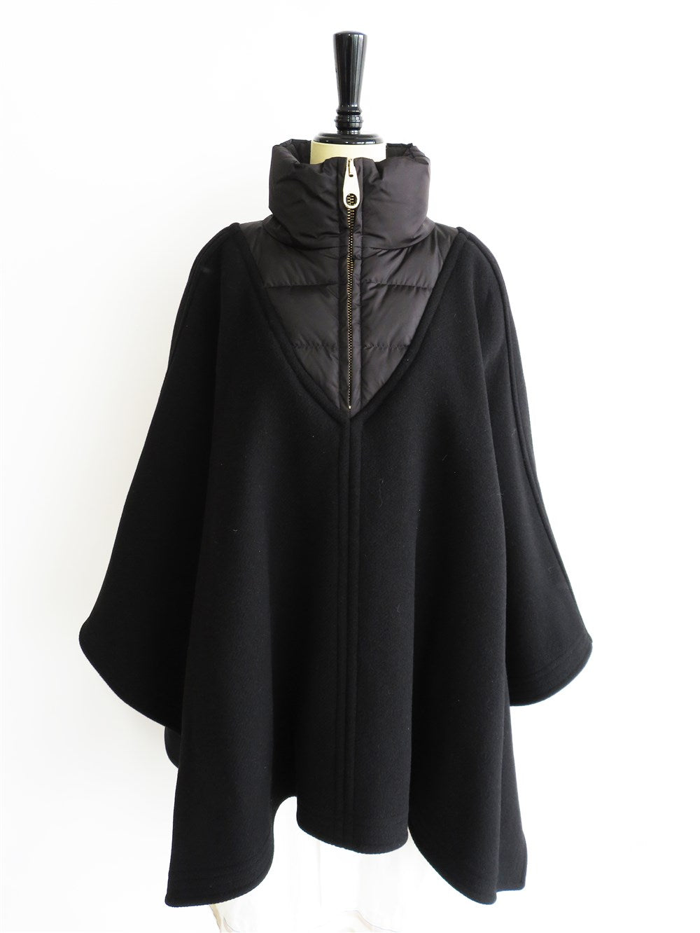 キルティングシェル ウール ポンチョ