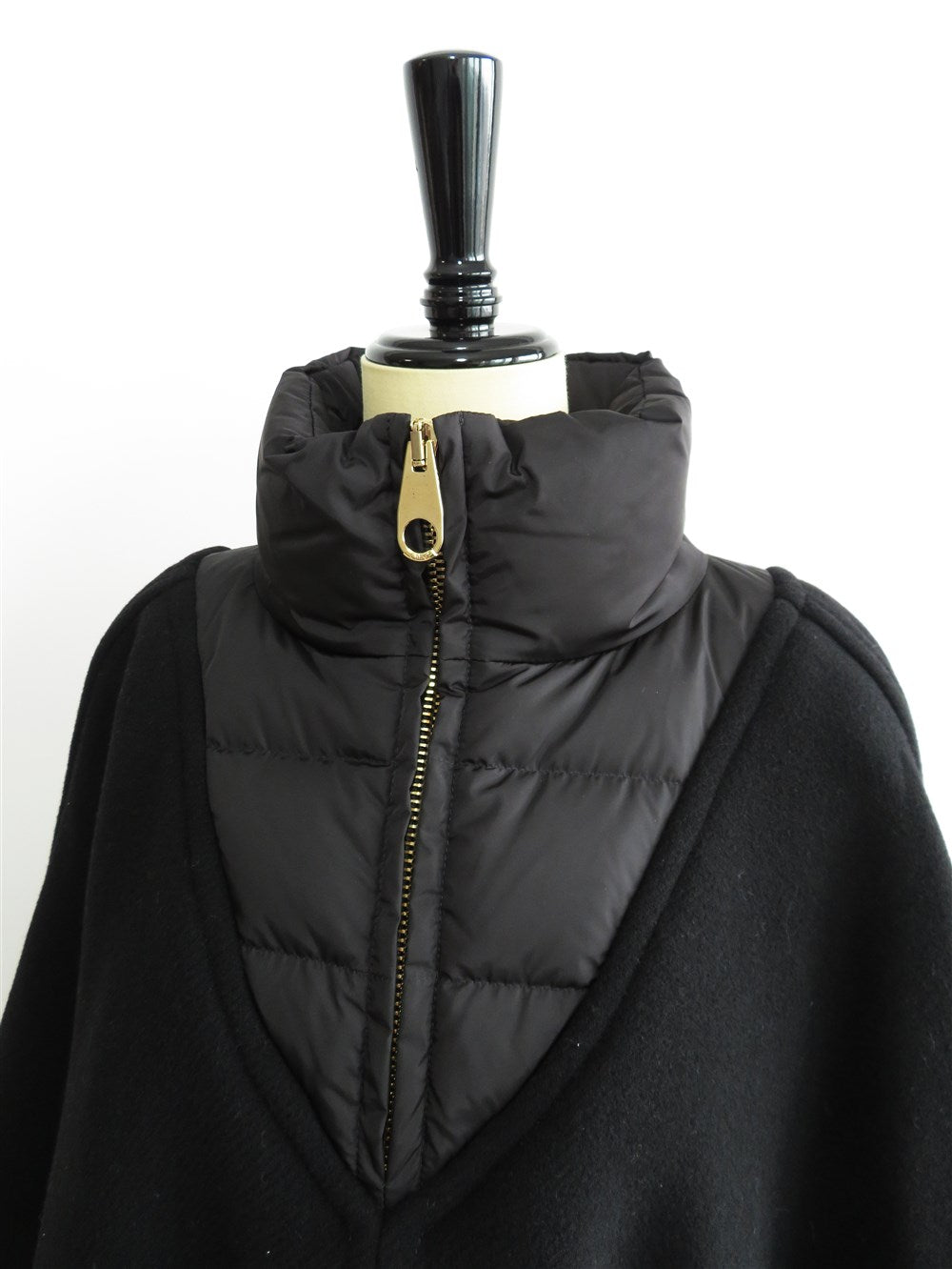 キルティングシェル ウール ポンチョ