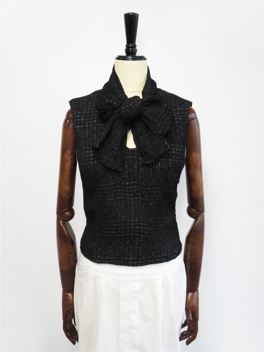 シルク リボン ブラウス