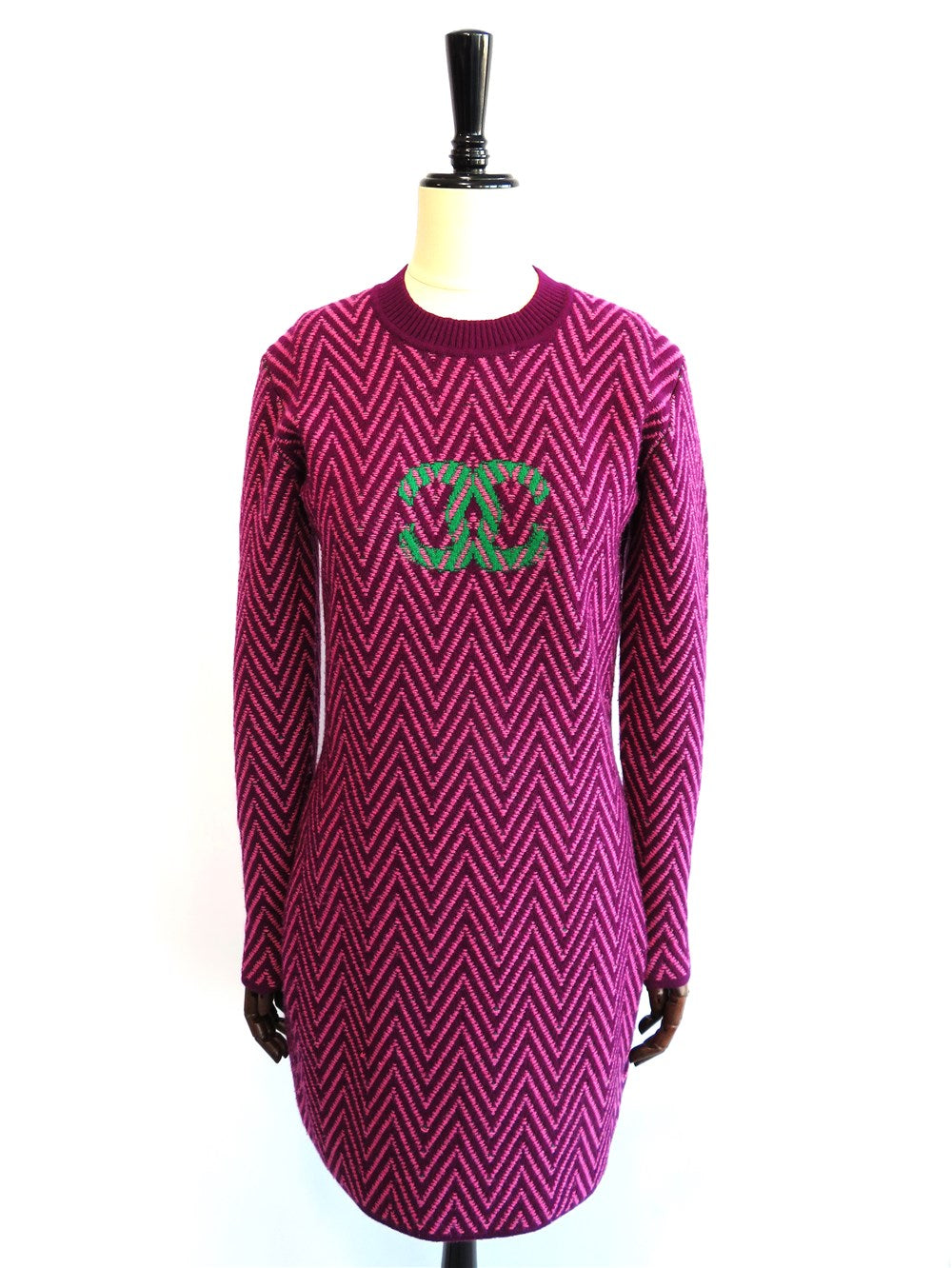 CC シェブロン柄 ニット ワンピース