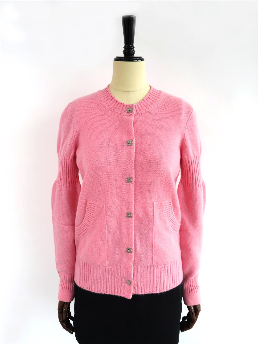 CC ターンロック カシミヤ カーディガン