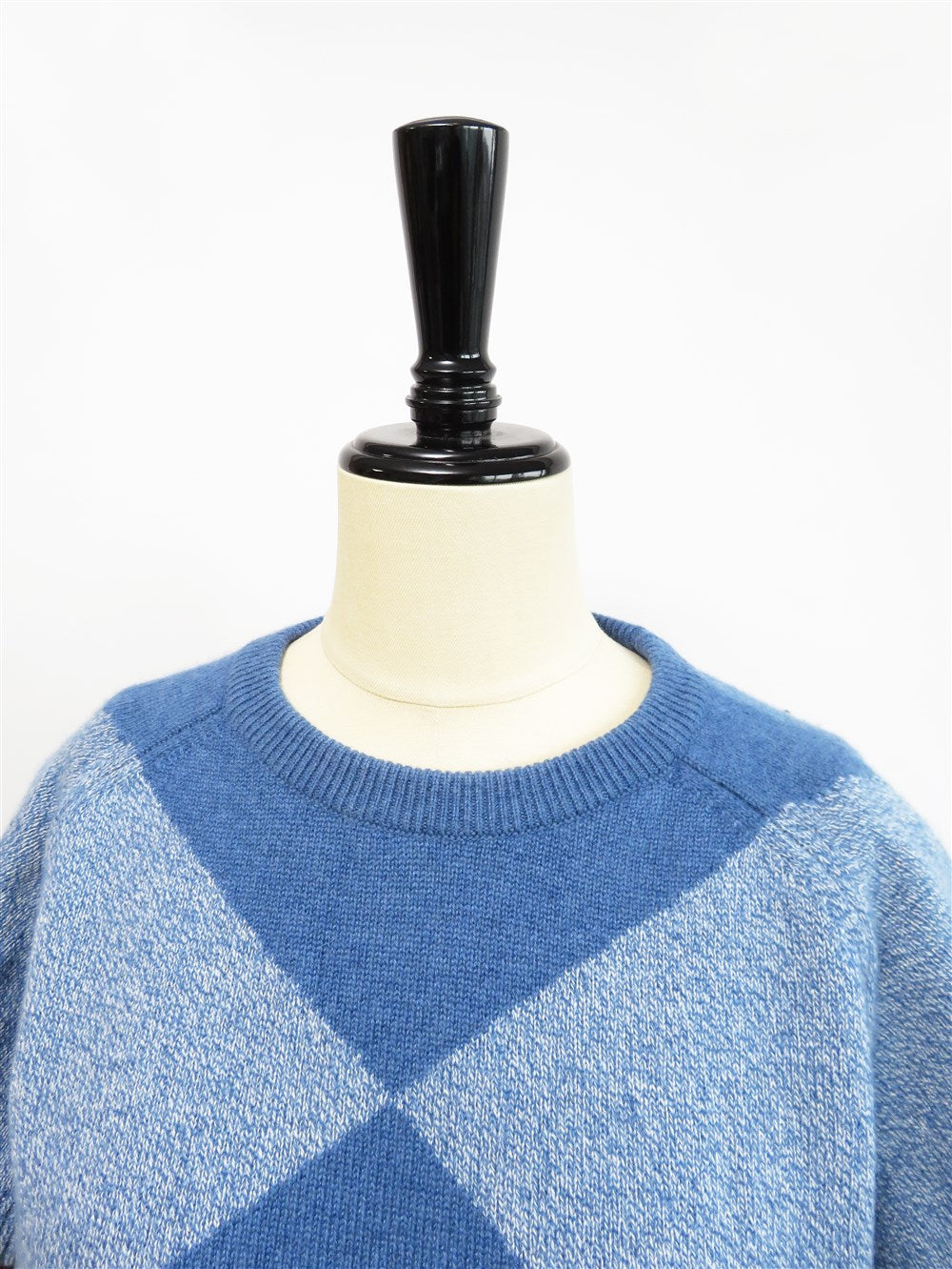 カシミヤ バイカラーニット ワンピース