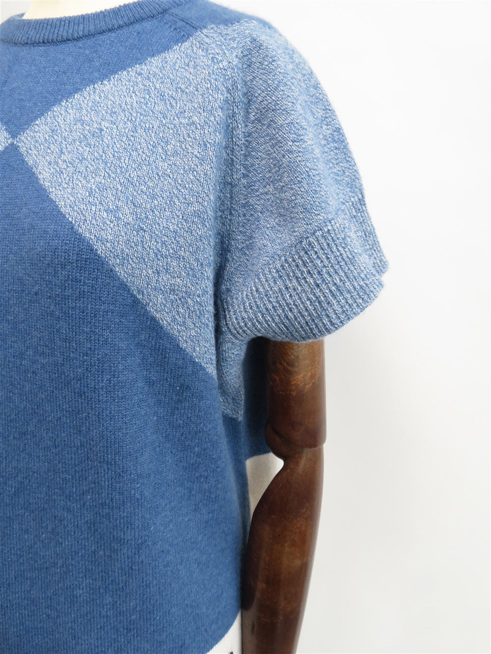 カシミヤ バイカラーニット ワンピース