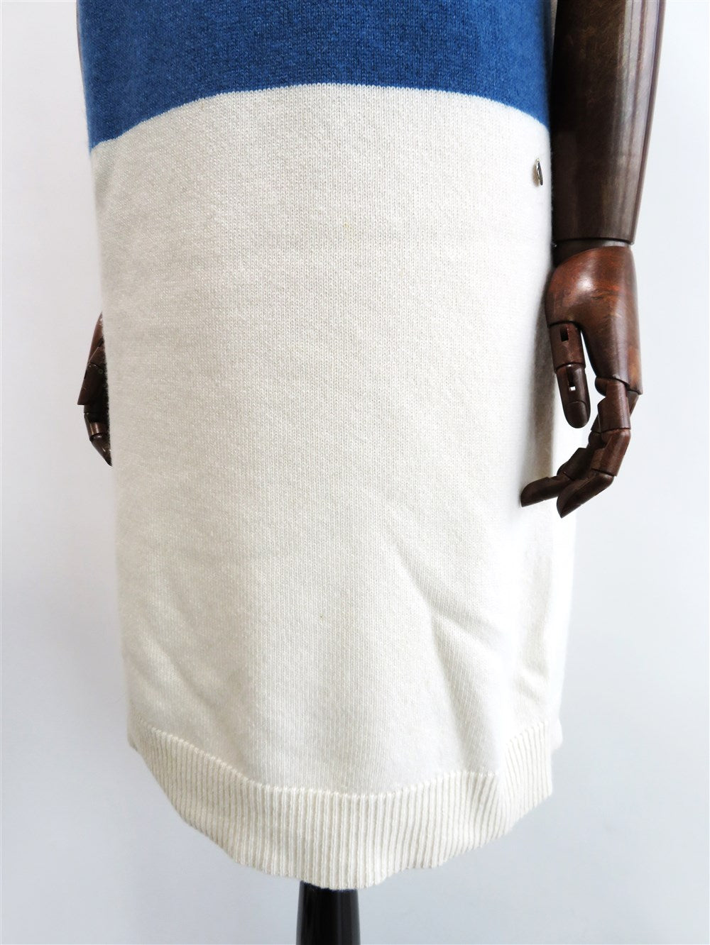 カシミヤ バイカラーニット ワンピース