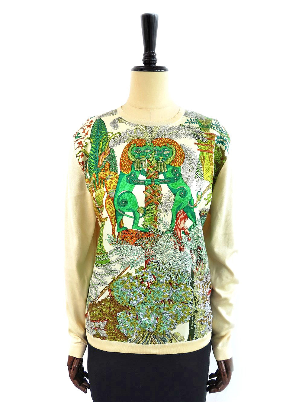 ヴィンテージ シルクプリント ニット カットソー