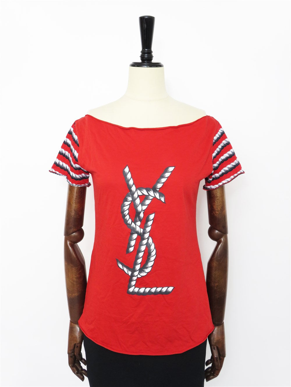 YSL ロゴ カットオフ Tシャツ