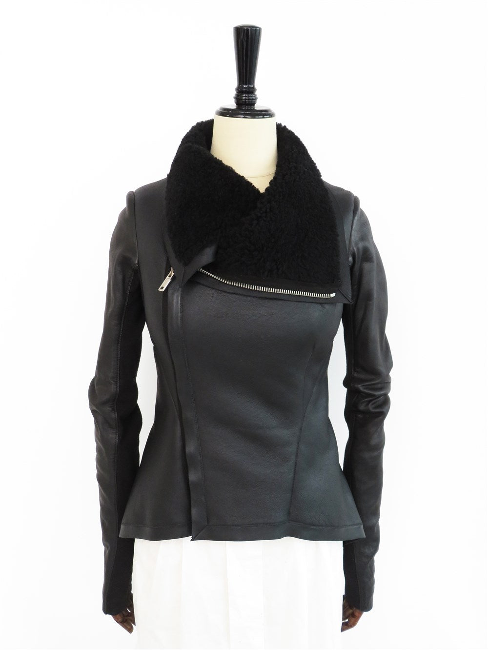 カウルネック ライダース ムートン ジャケット