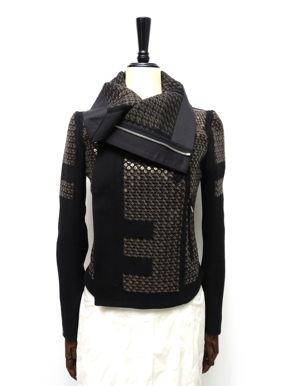 スパンコール カウルネック ジャケット