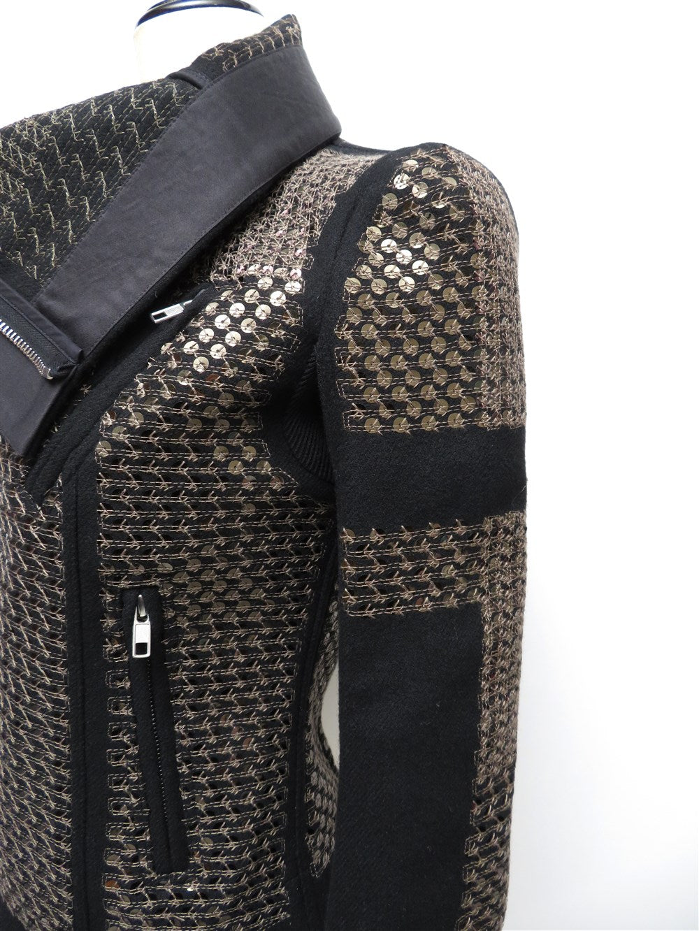 スパンコール カウルネック ジャケット