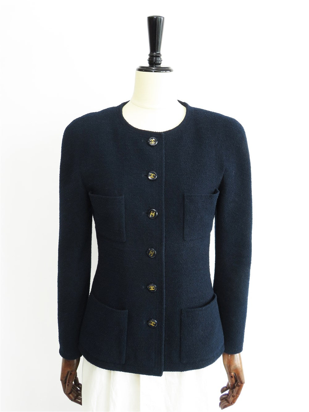 CC ノーカラー ツイード ジャケット