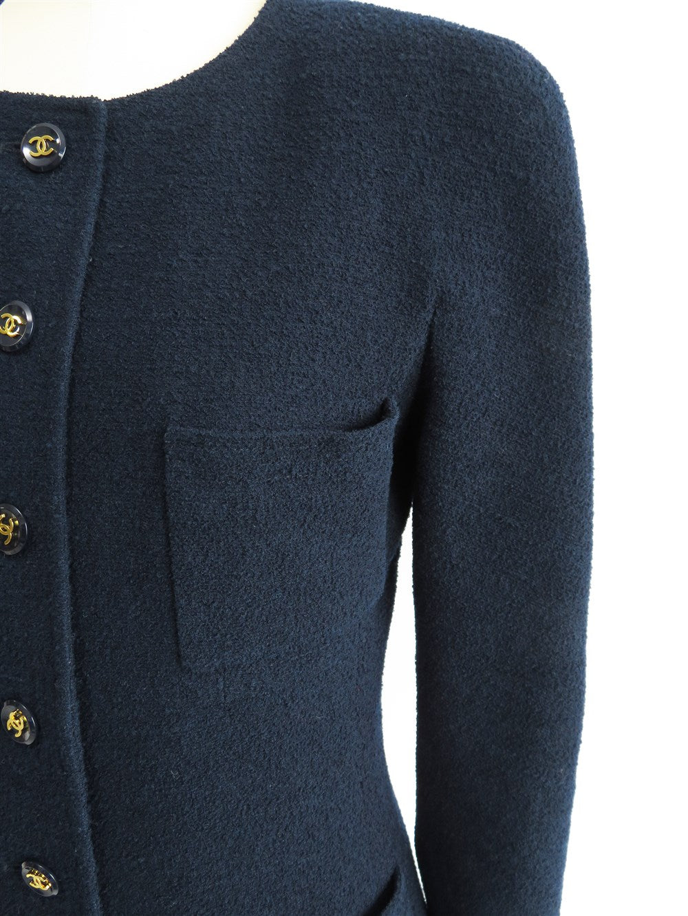 CC ノーカラー ツイード ジャケット