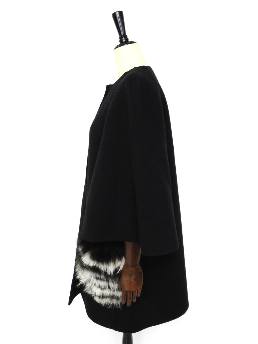 フォックスファーポケット ケープスリーブ ウール コート
