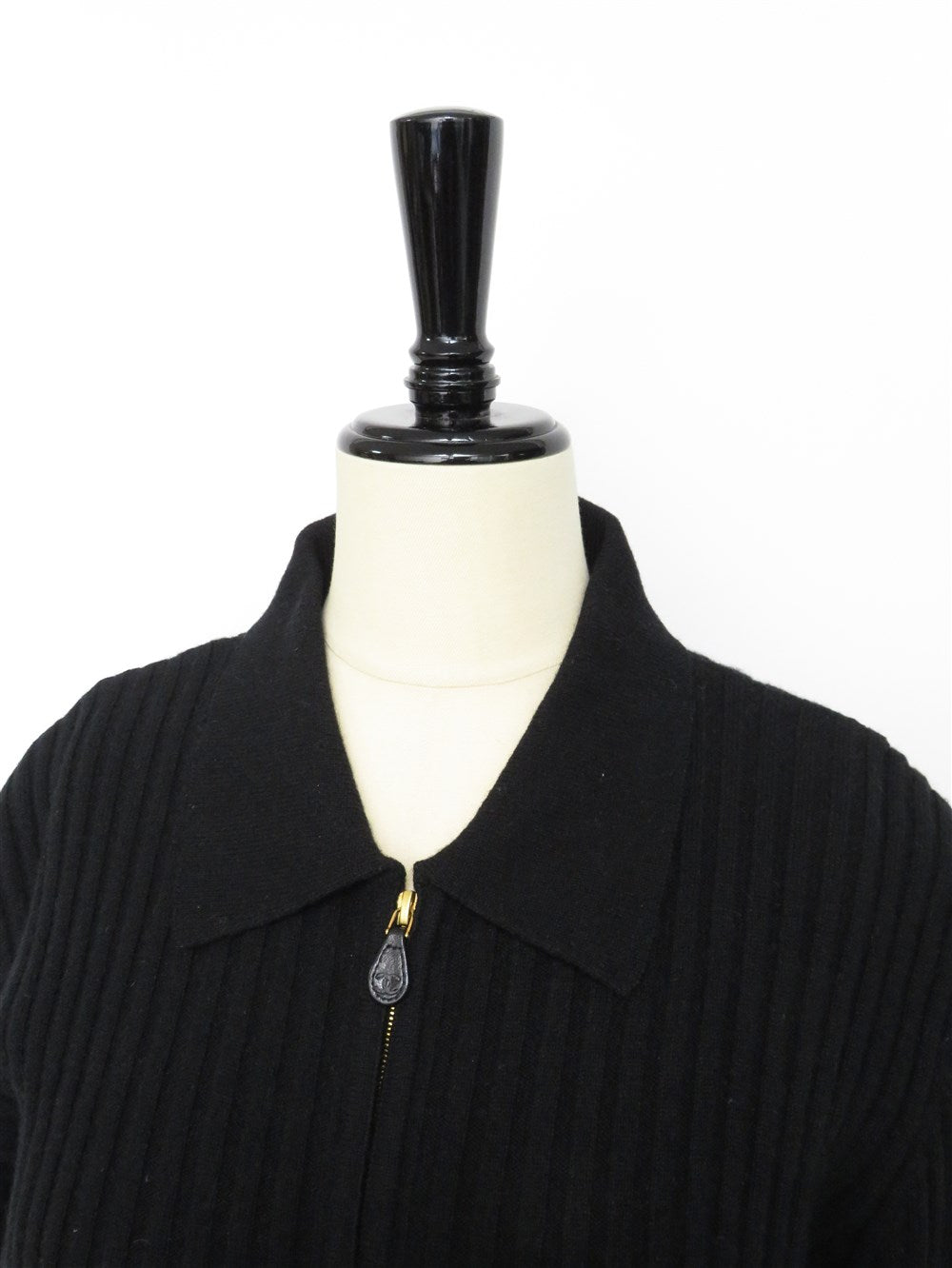 CC エンブレム ジップアップ カシミヤ リブニット