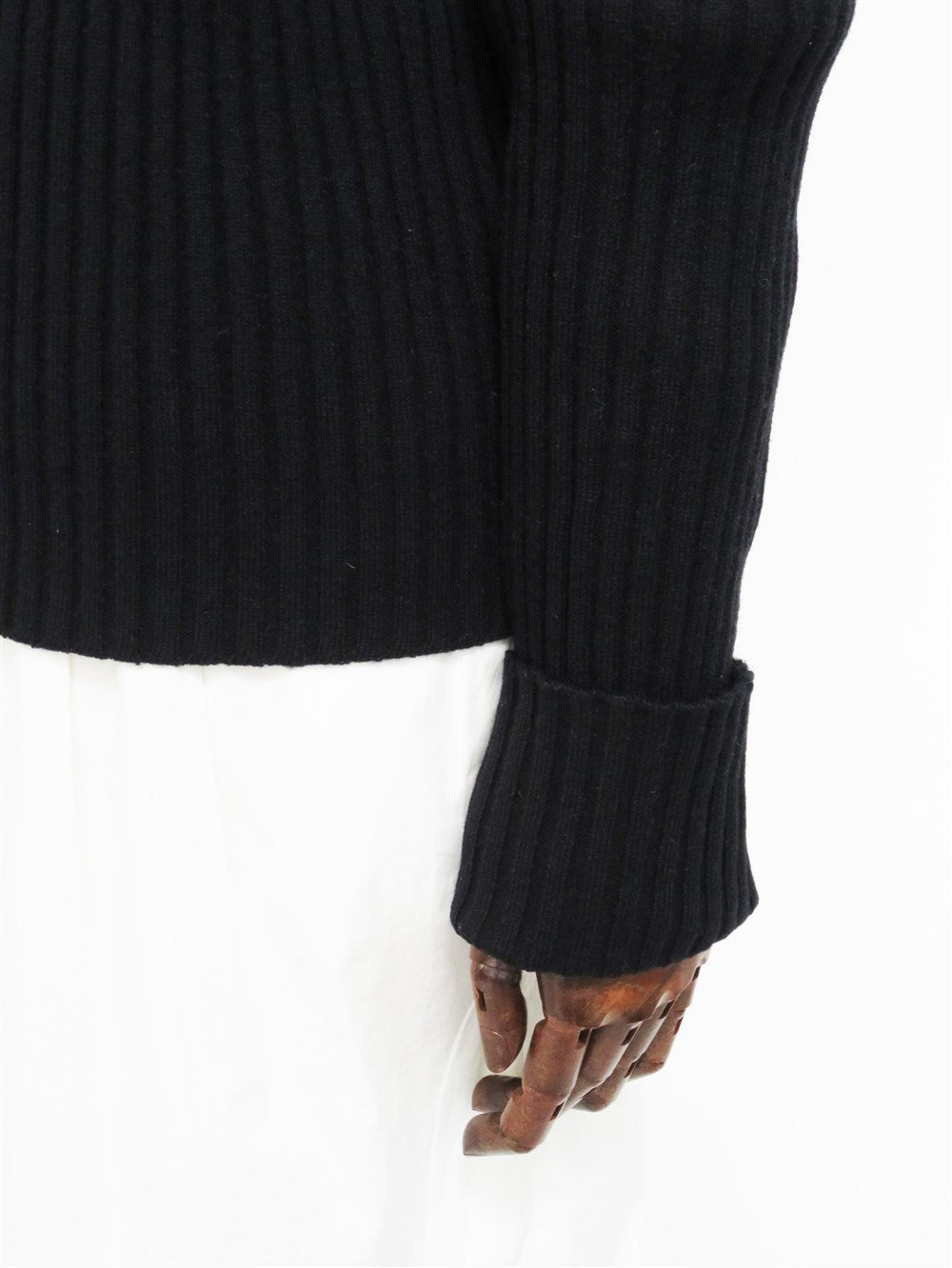 CC エンブレム ジップアップ カシミヤ リブニット