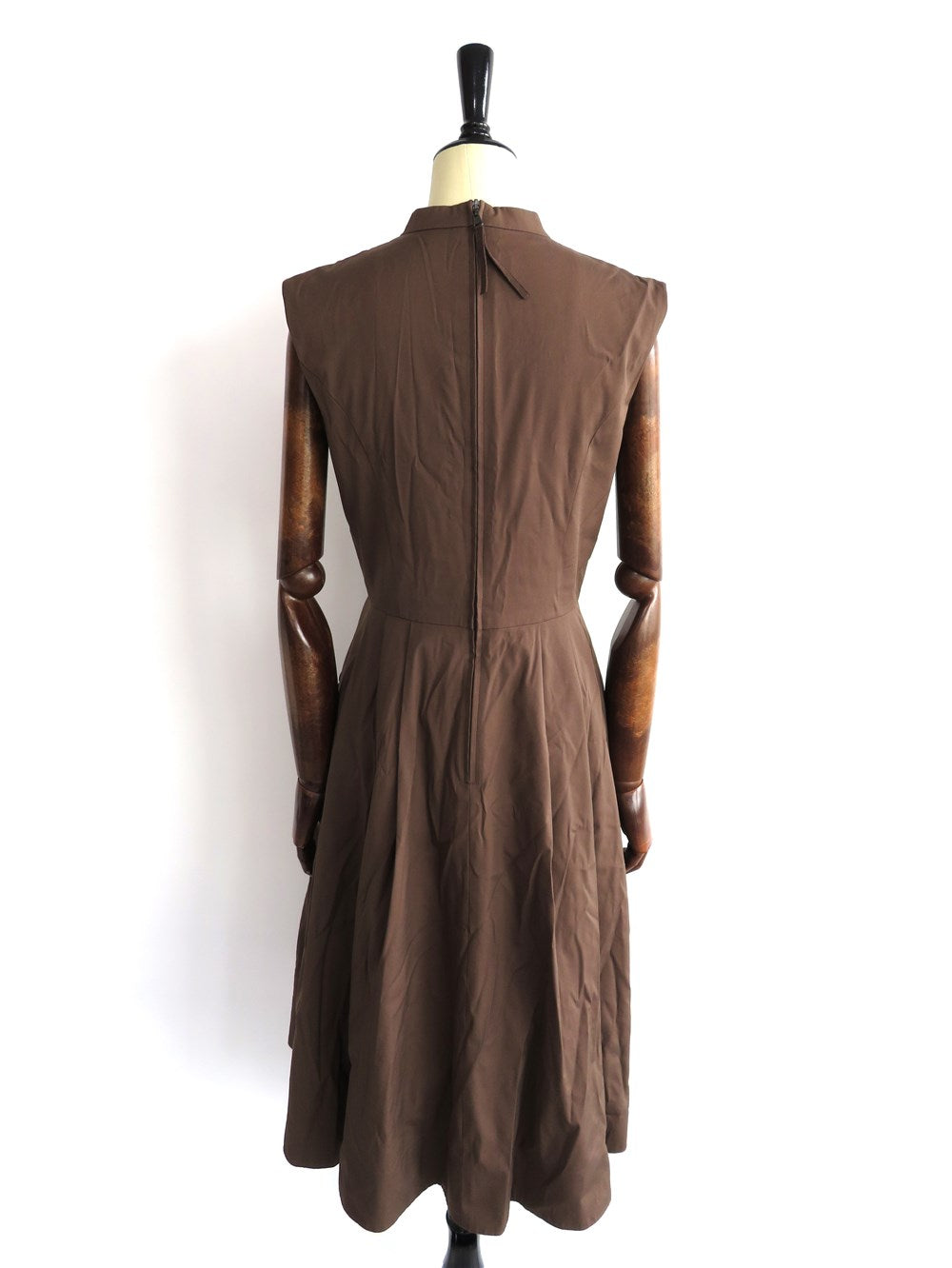 ノースリーブ Vネック フレア ワンピース