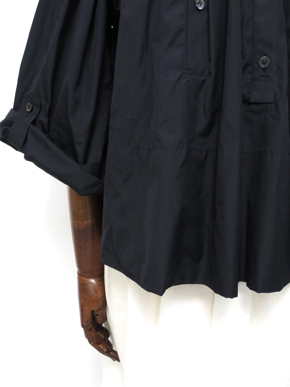 ロールアップスリーブ フレア ブラウス