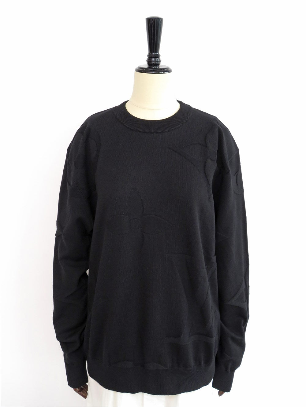 モノグラム コットン クールネック ニット