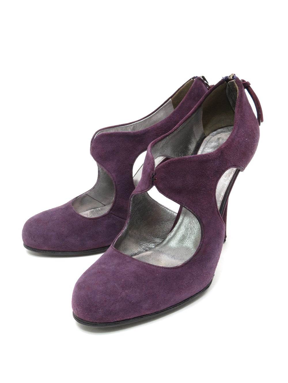 スエード カットアウト パンプス