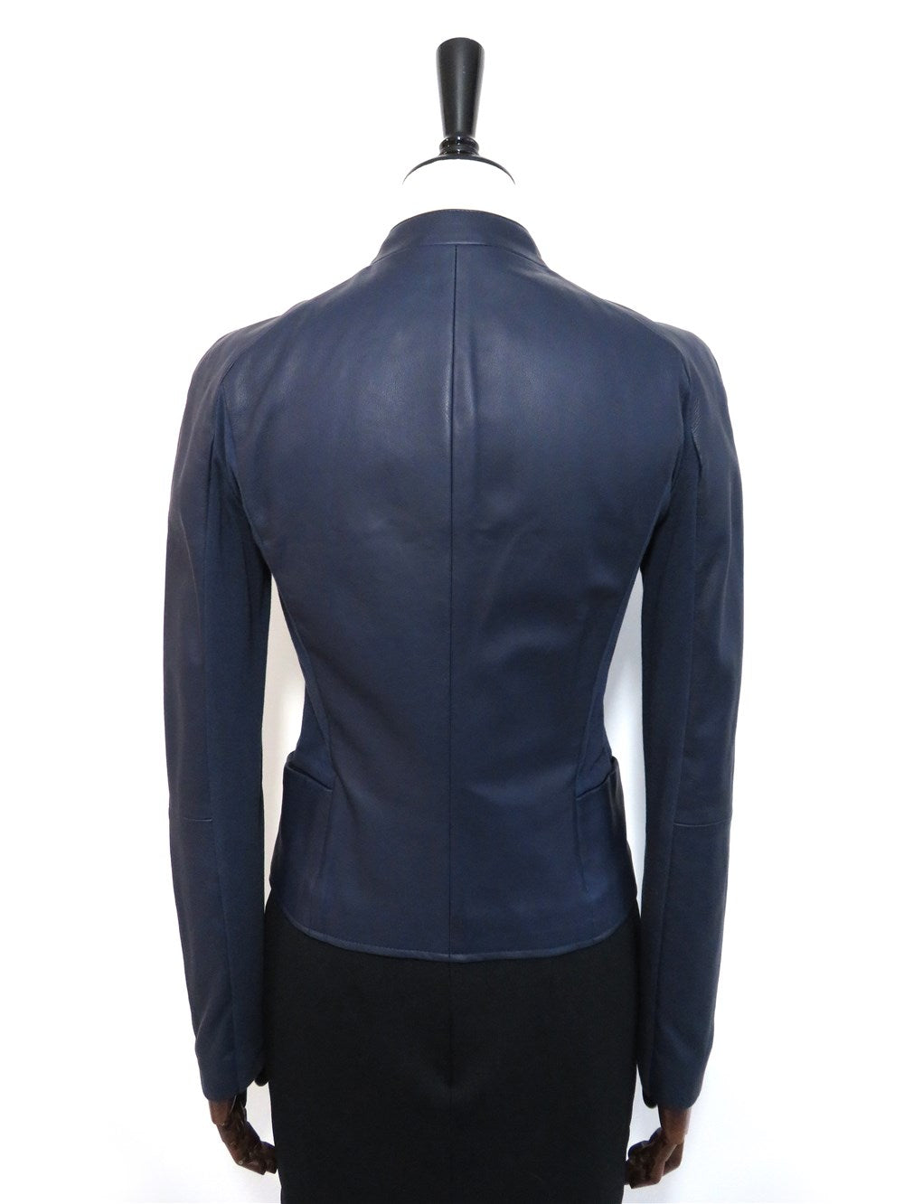 ラムレザー ニット 切替 シングル ジャケット