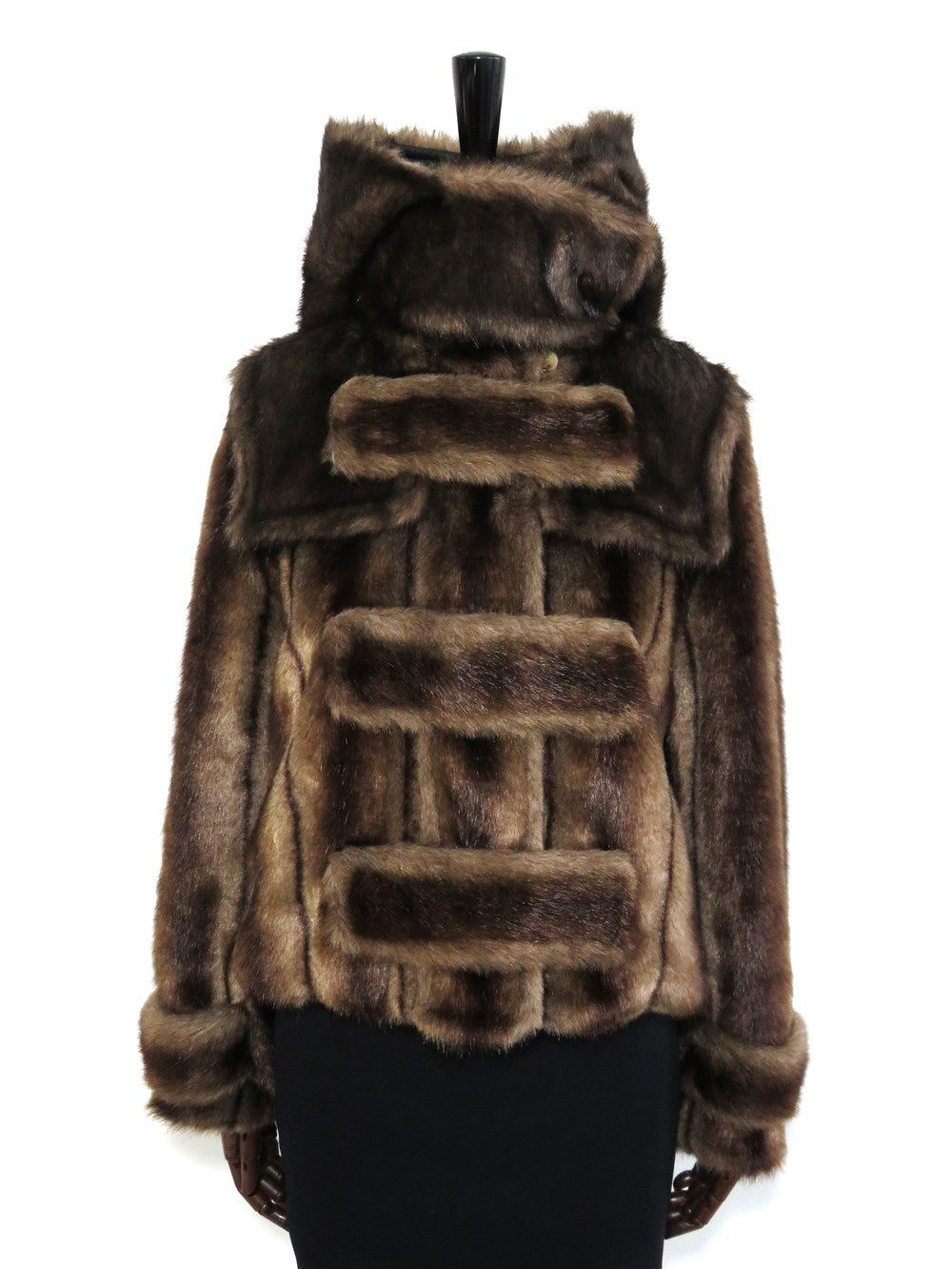 フーデッド エコファー ジャケット