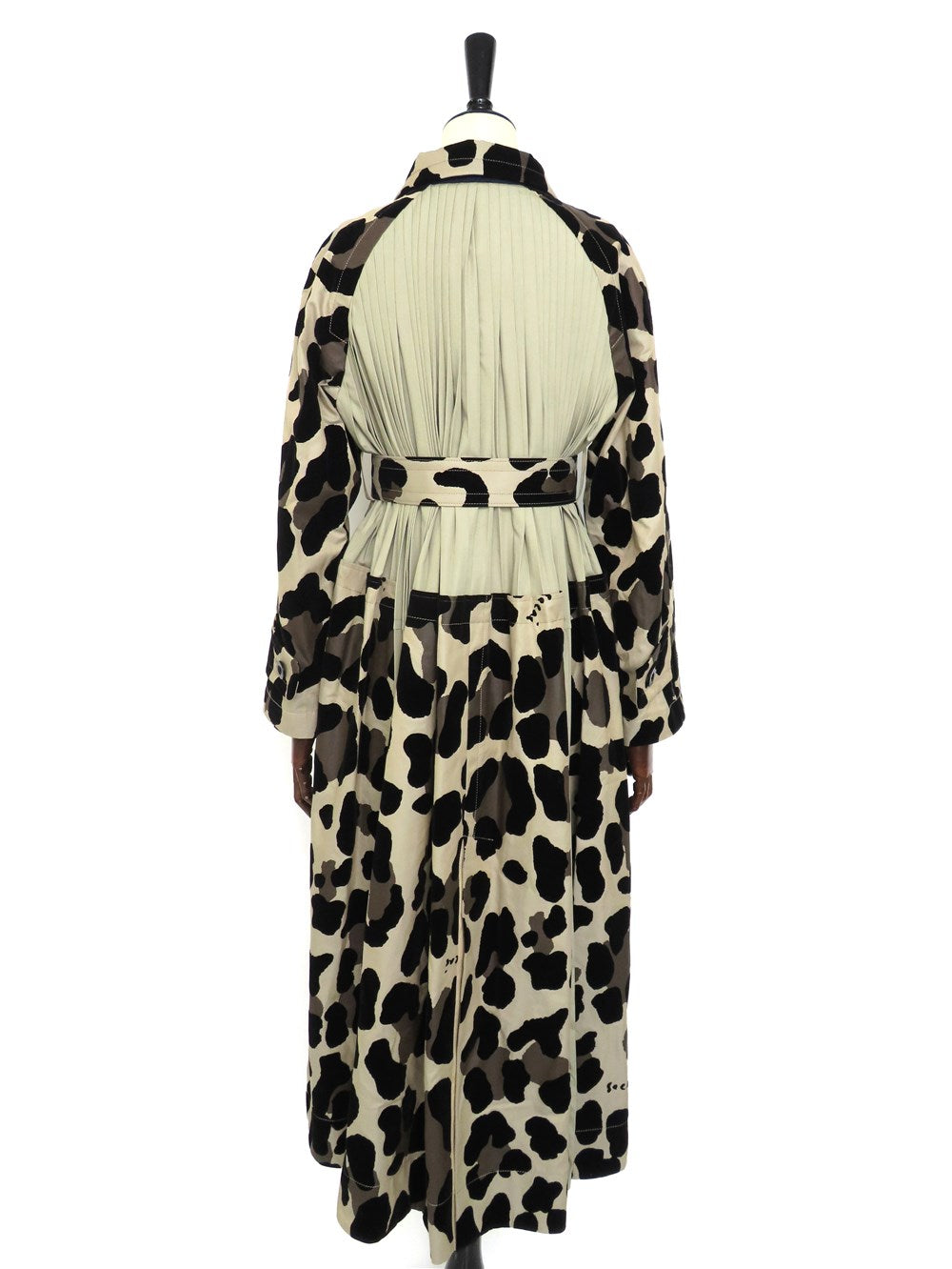レオパードプリント バックプリーツ トレンチ コート