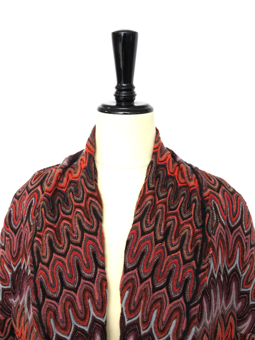 ウェーブ柄 カーディガン&ストール セット