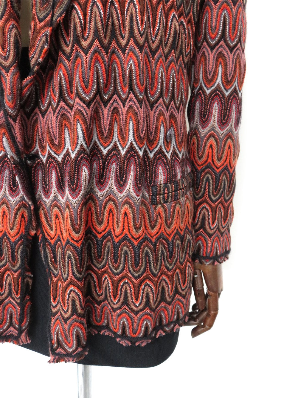 ウェーブ柄 カーディガン&ストール セット