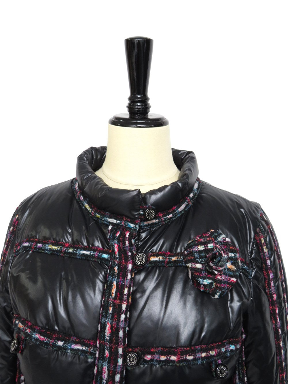 ツイード切替 ダウン ジャケット