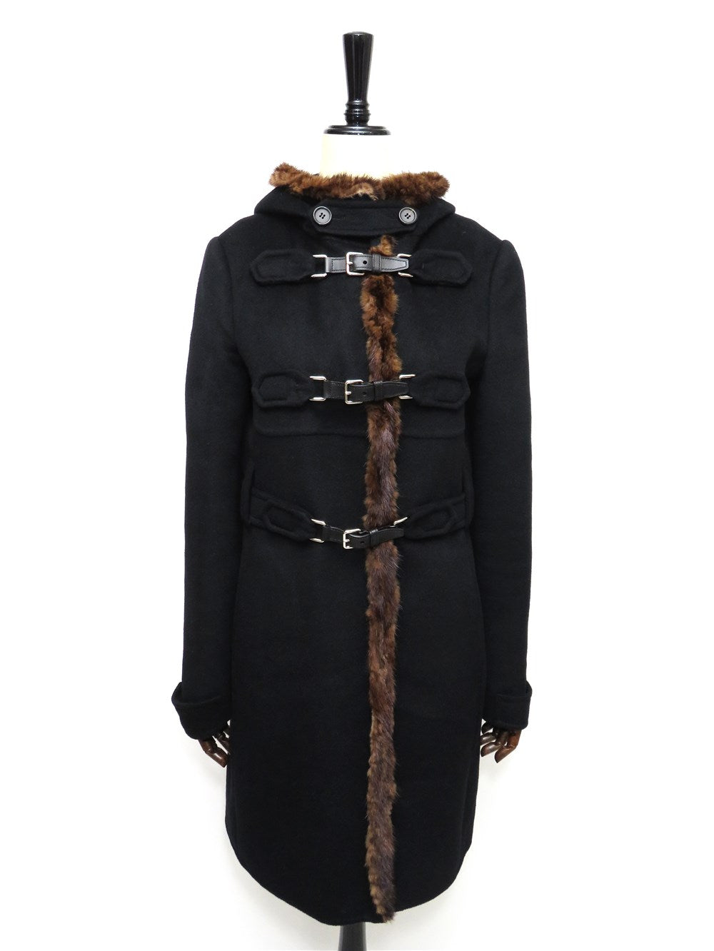 ミンクファートリム フーデット コート