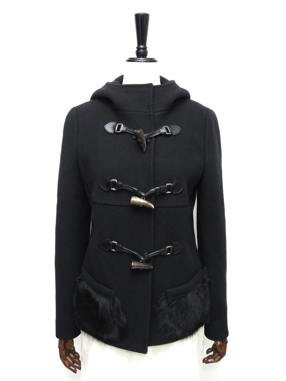 ファーポケット トグル フーデッド コート