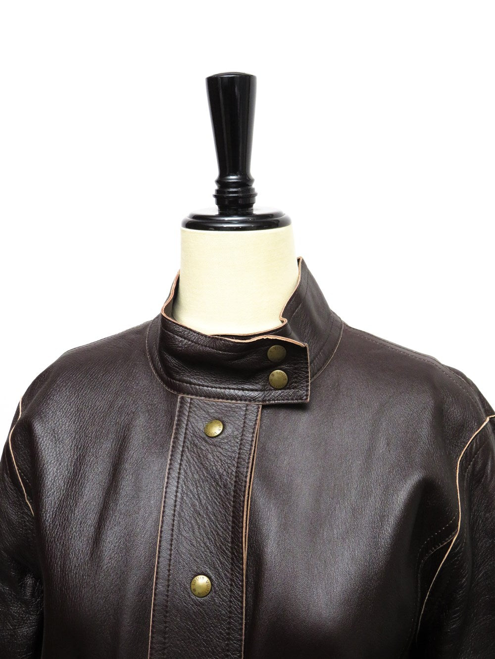 スタンドカラー レザー コート