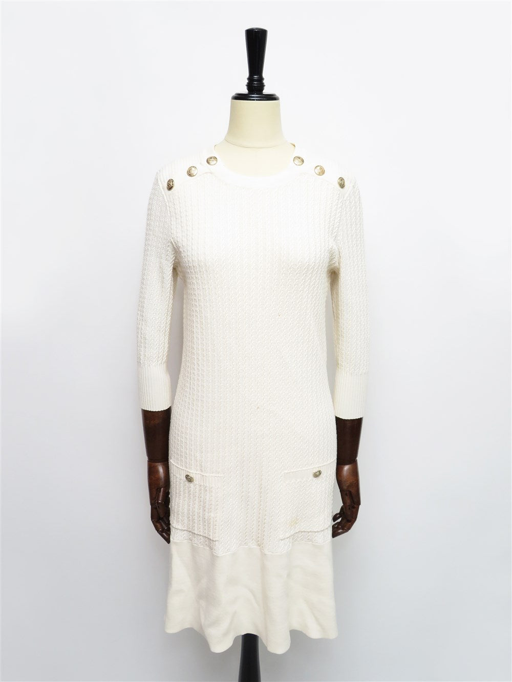 CC ショルダーボタン ニット ワンピース