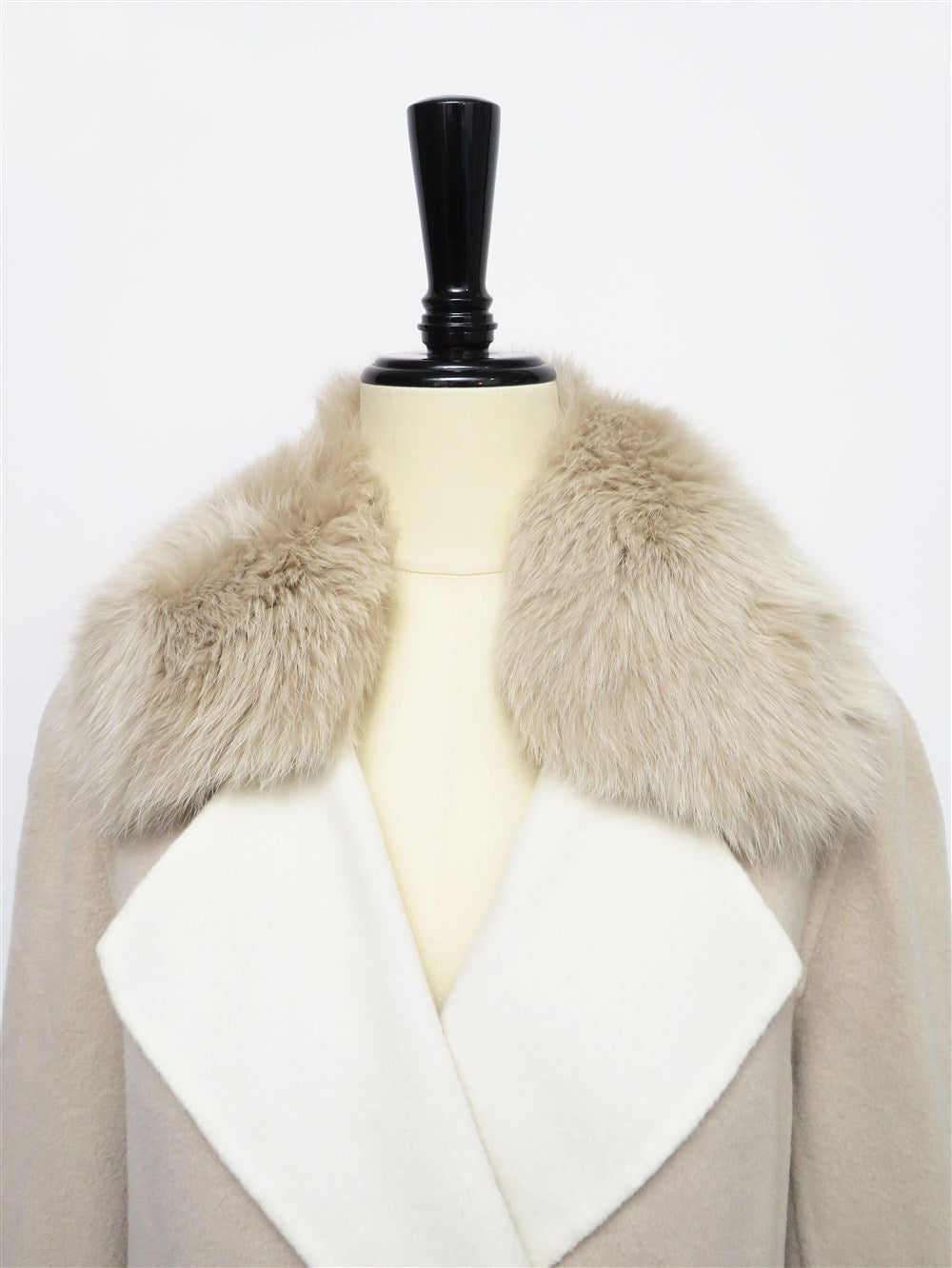 ファーカラー&カフス ウールブレンド コート