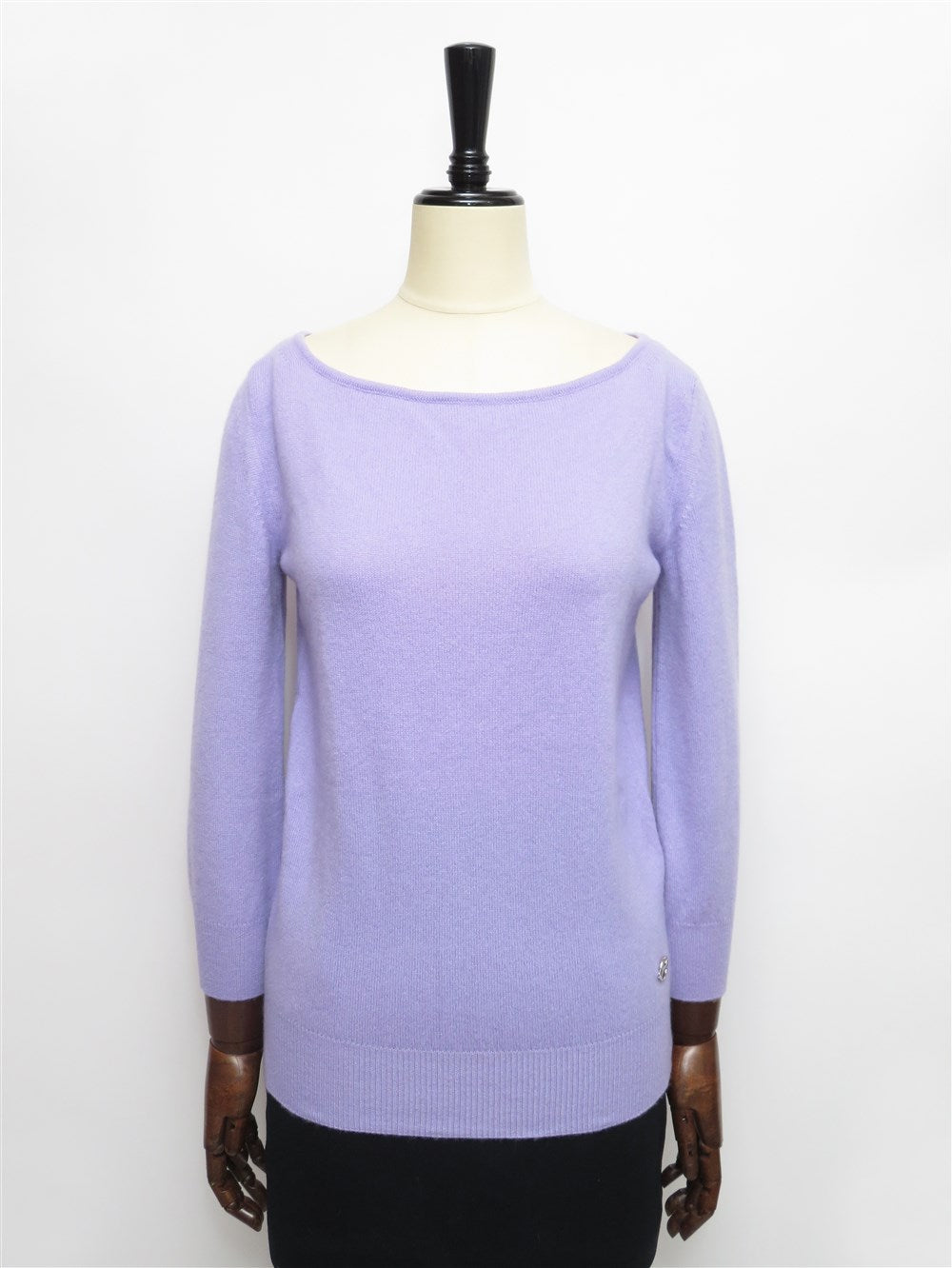 カシミヤ バックVネック ニット プルオーバー