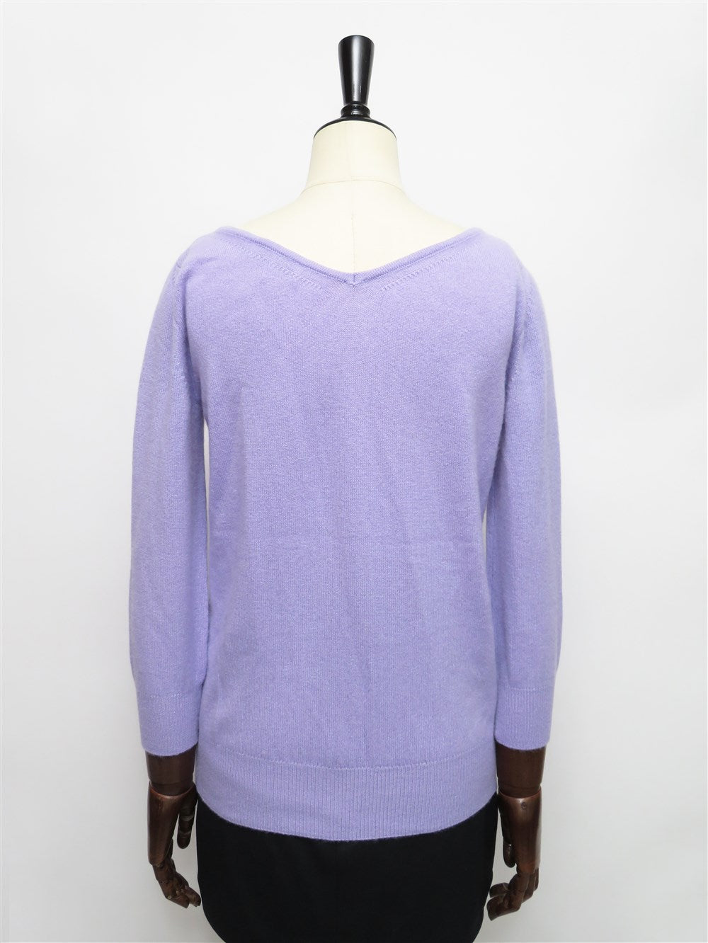 カシミヤ バックVネック ニット プルオーバー