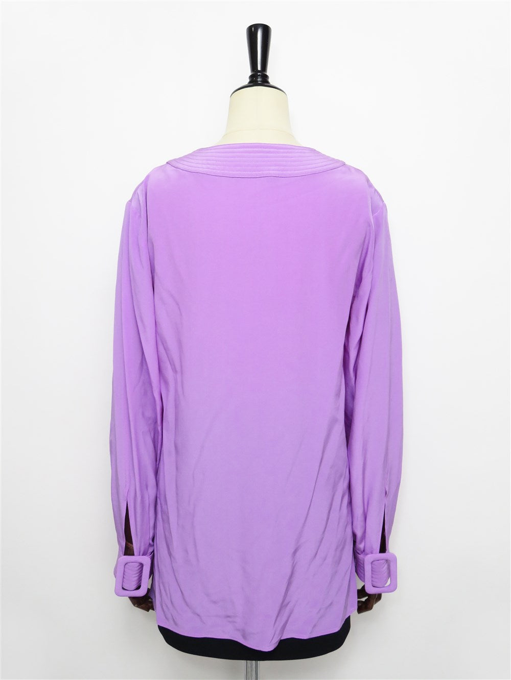 シルク Vネック ロングスリーブ ブラウス