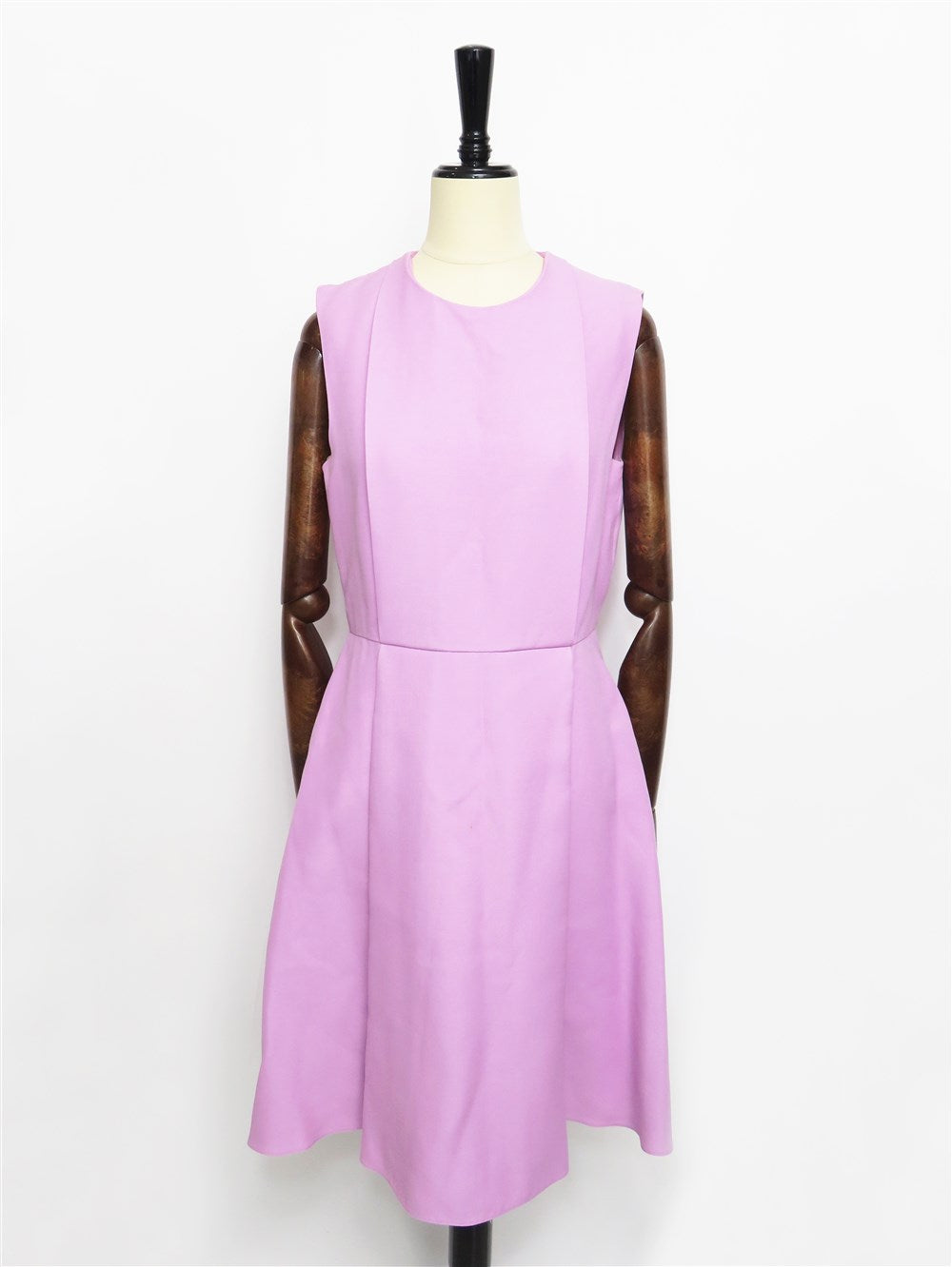 ウールシルク ノースリーブ フレア ワンピース