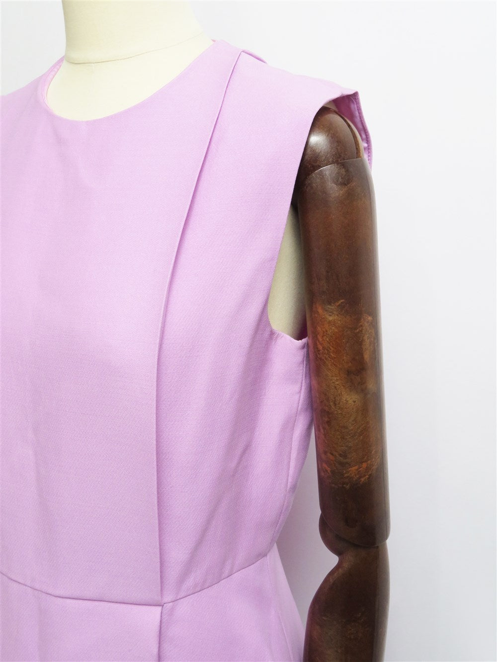 ウールシルク ノースリーブ フレア ワンピース