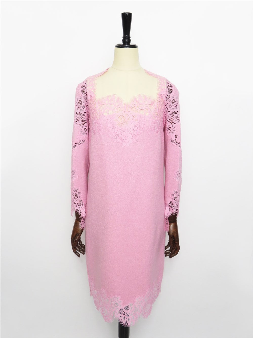 レース切替 ソフトタッチニット ワンピース