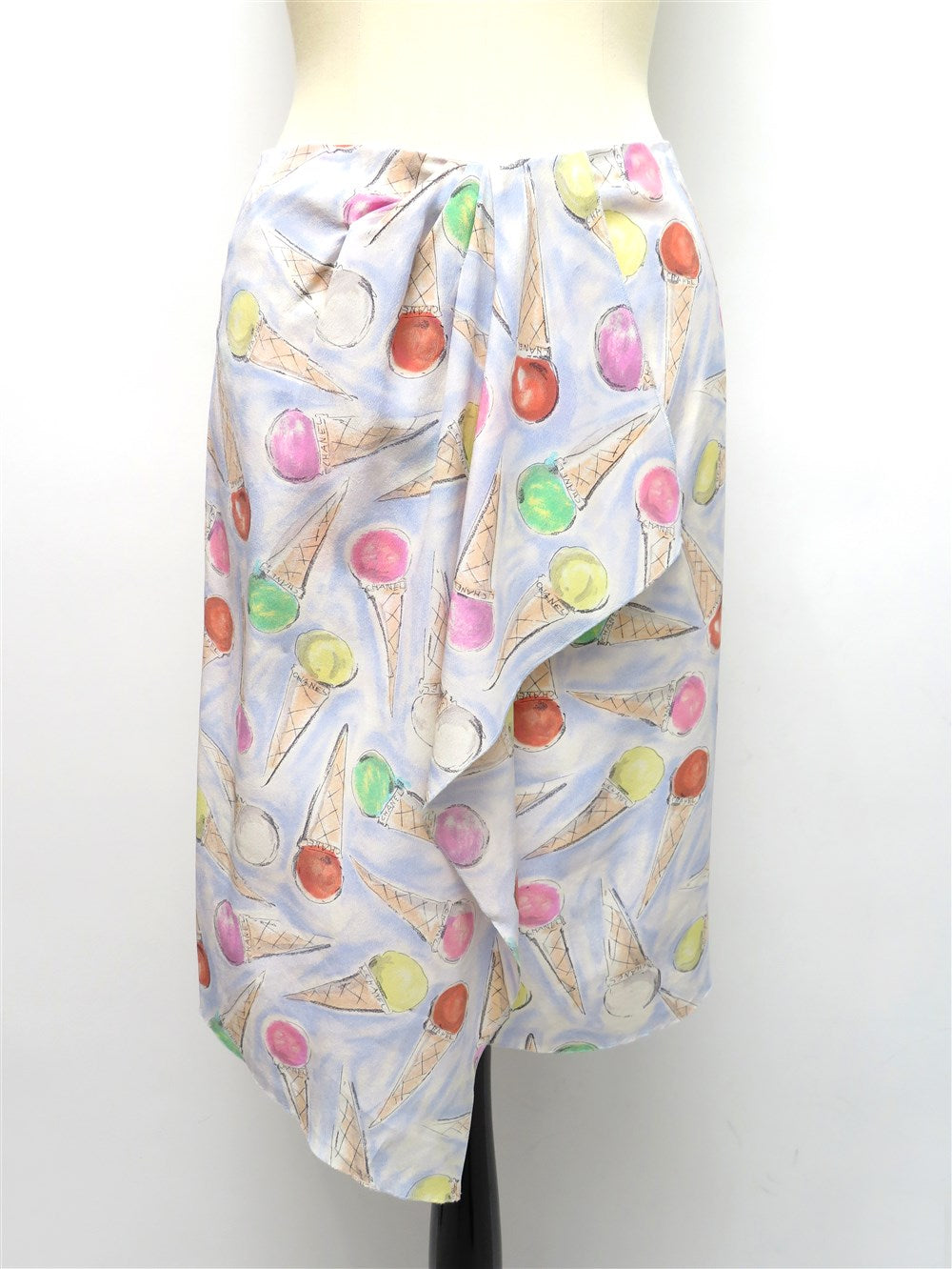 CC アイスクリームプリント シルク スカート